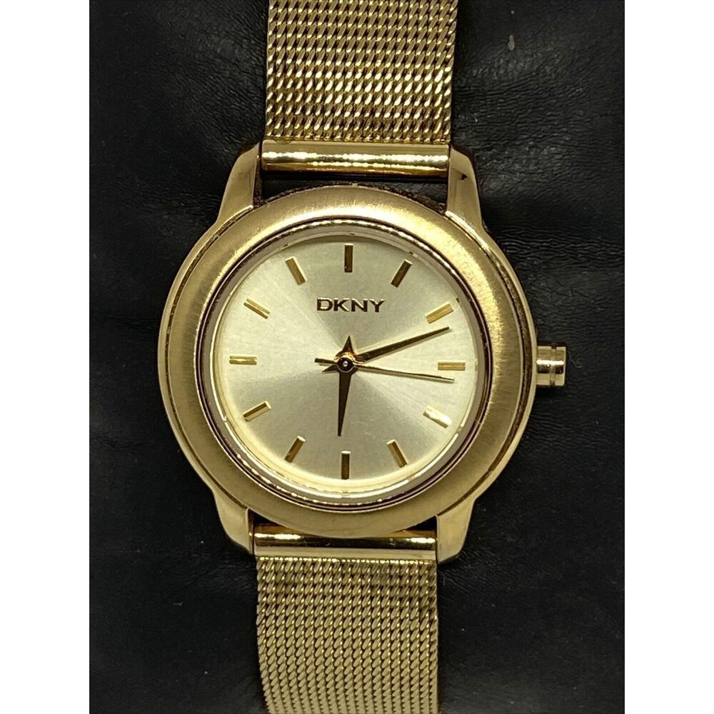 DKNY NY8553 Women's Gold Stainless Steel Mesh Analog Dial Quartz Watch JK745 - Picture 2 of 12